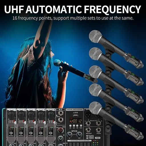Бездротовий XLR передавач та приймач мікрофонний XTUGA C-977 UHF бездротовий гітарний - фото 7