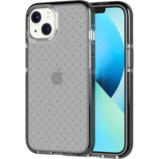 Оригинальный противоударный силиконовый чехол Tech21 Evo Check для iPhone 13 (6.1") Smokey Black (T21-8923)