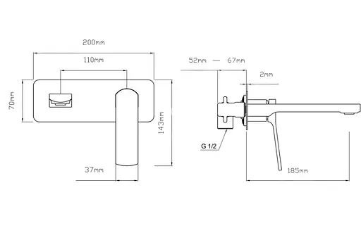 Змішувач для раковини Qtap прихованого монтажу Slavonice, Gunmetal Black PVD (k35) QTSLA273GMB45920 - фото 7