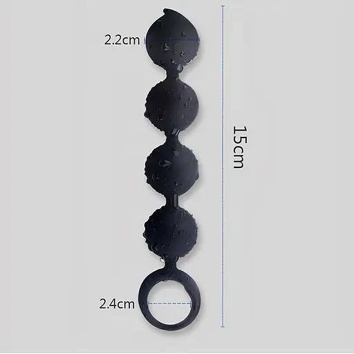 Анальное ожерелье Passion Langsha 15х2.2 см черное (4821002030316) - фото 2