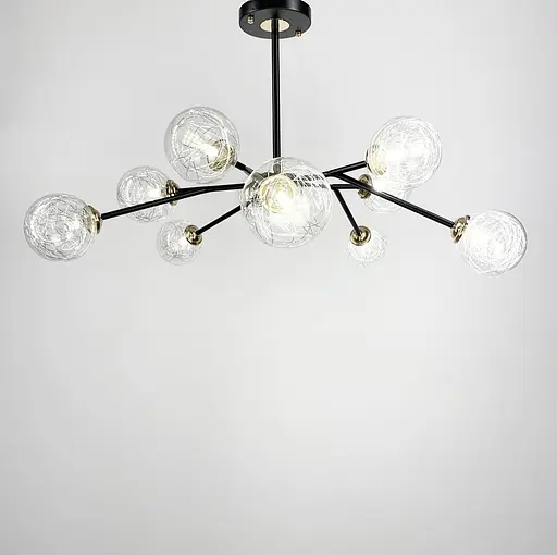 Потолочная люстра в черном корпусе на 10 ламп Line.F Цвет фурнитуры золотой - фото 6