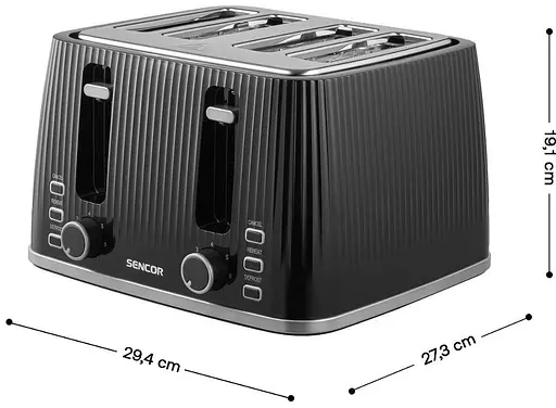 Тостер Sencor STS7541BK черно-серебристый 1860 Вт - фото 15