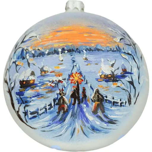 Ялинкова прикраса Санта Шоп Різдвяні колядники скло (4820001179873)