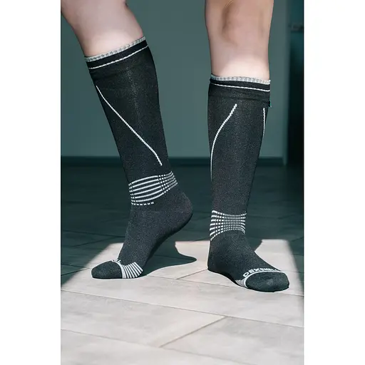 Водонепроникні шкарпетки Dexshell Longlite Socks 2.0, сірі полоски, розмір L (43-46) - фото 8