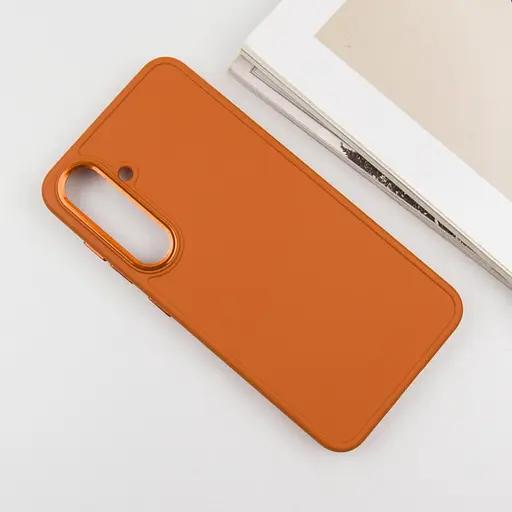 TPU чохол Bonbon Metal Style для Samsung Galaxy S23 Помаранчевий / Paaya - фото 3