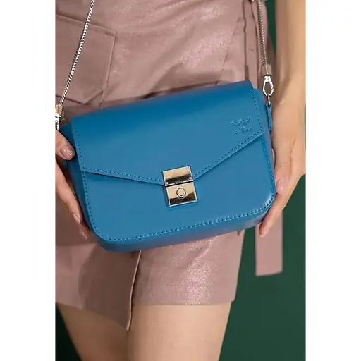 Жіноча шкіряна сумочка Yoko яскраво-синя - фото 1