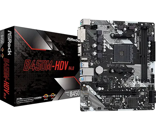 Материнская плата ASRock B450M-HDV R4.0 Socket AM4 (B450M-HDV R4.0)