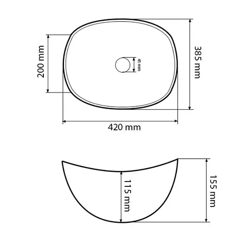 Умивальник VBI Ronta темно-чорний глянцевий накладний VBI-017301, Чорний - фото 5