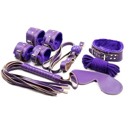 Эротический набор БДСМ для ролевых игр красный, черный, фиолетовый, розовый БДСМ набор 8 предметов для ролевых садо-мазо игр Фетиш - фото 4