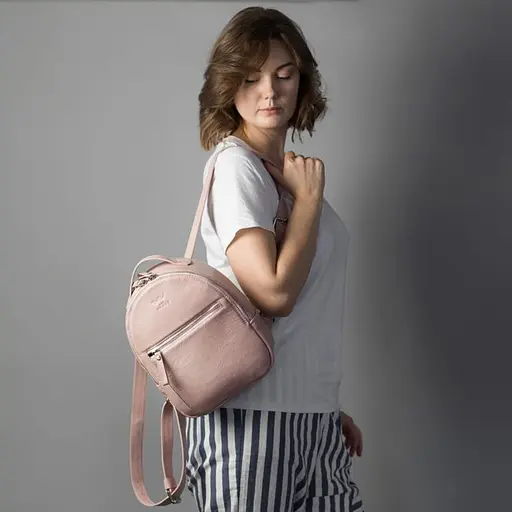 Кожаный рюкзак Groove S пудровый - фото 8