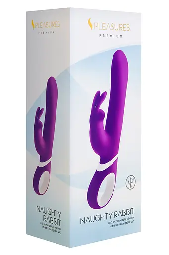 Вібратор-кролик Pleasures Naughty Rabbit 22.7 см фіолетовий - фото 5