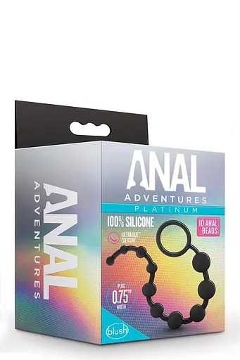 Анальний ланцюжок Anal Adventures Platinum Anal Beads 31.8 см (чорний) - фото 2