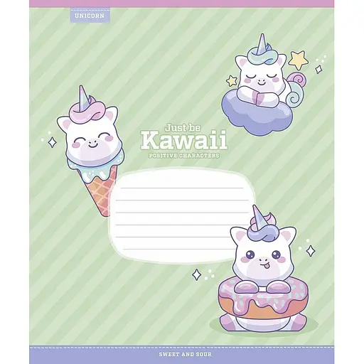 Зошит учнівський "Just be Kawaii" 012-3408K-5 в клітинку, 12 аркушів