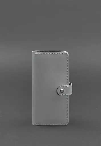 Кожаное портмоне 7.0 серое - фото 2