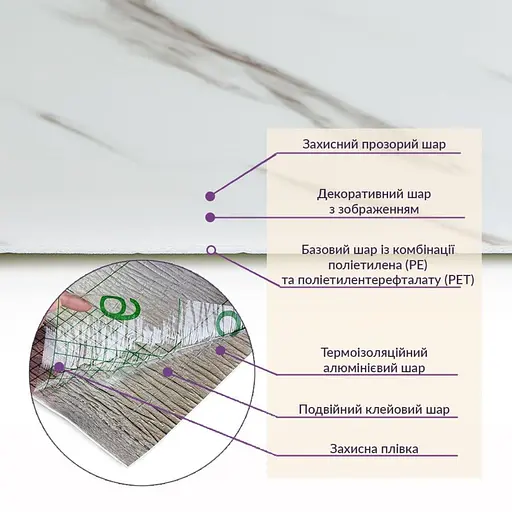 Самоклеящаяся стеновая PET плитка в рулоне 600х3000х2мм SW-00001691 - фото 5