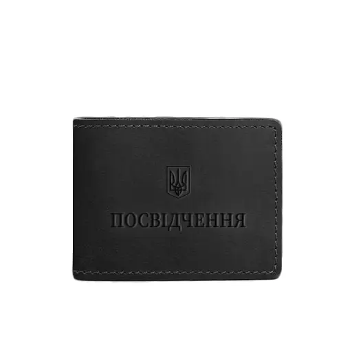 Универсальная кожаная обложка для удостоверения черная Crazy Horse - фото 6