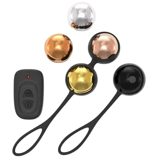 Набор вагинальных шариков Dorcel Training Balls, диаметр 3.4 см, 20 г, 117 г, есть вибрация, пульт ДУ