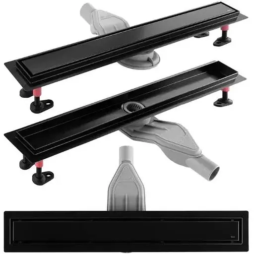 Трап для душа Rea Neox 90 Superflow black 2в1 REA-G7808 - фото 1