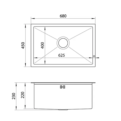 Комплект кухоннї мийки та змішувача з нержавіючої сталі NS-6845, Нержавіюча сталь - фото 7