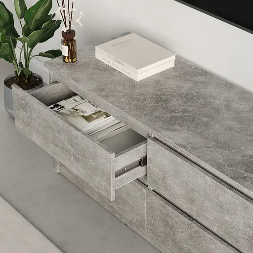 Тумба під телевізор MebelStar Нео 4Ш 120x43x53 см Бетон (MBS-1270) - фото 3