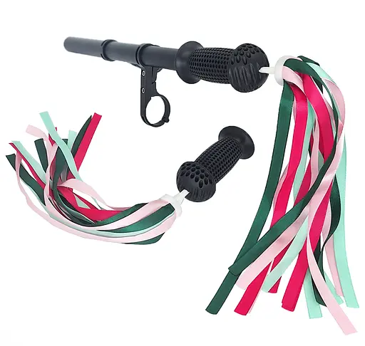 Ленты в руль детского велосипеда / самоката атласные розово-зеленый (G00010535) - фото 2