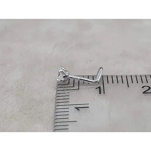 Золотая серьга-пирсинг Favoritum в нос с бриллиантом. 312130_Б_10 - фото 3