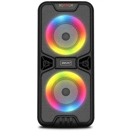 Портативная колонка BKK B86 Акустическая система 20 Вт 2 x 4" RGB подсветка 3000 мАч TF Card Черный - фото 1