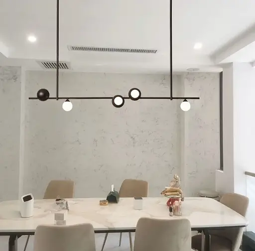 Видовжена підвісна люстра SIMPLE у чорному каркасі Line.F Довжина 100 см - фото 1