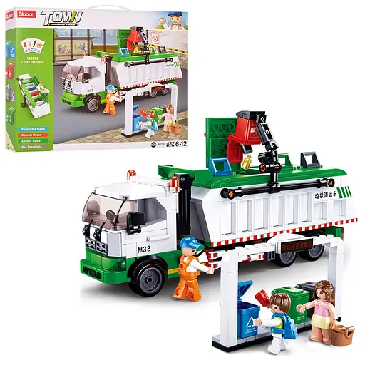 Конструктор дитячий SLUBAN Сміттєвоз, M38-B0780, 432 деталі, фігурки персонажів