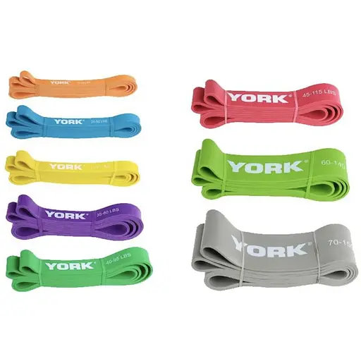 Резинка для фитнеса York Fitness 35-75кг - 2080x85x4,5 мм, серый - фото 9