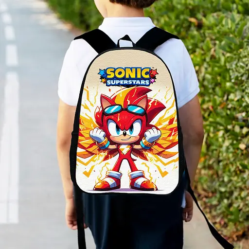 Рюкзак детский Супер Соник "Super Sonic" 34х27см, городской ранец для мальчика с принтом (00559)