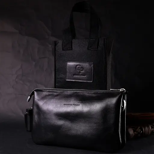 Кожаная женская сумка Grande Pelle 26х15.5х3 см sum0023600 - фото 9