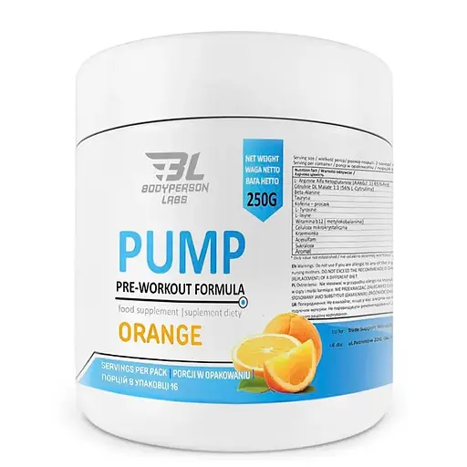 Предтренировочный комплекс Bodyperson Labs Pre-Workout Formula Orange 250 г (1086-100-26-3424300-20)