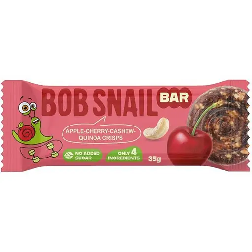 Фруктово-ягодно-ореховый батончик Bob Snail Яблоко-Вишня-Кешью-Криспы Киноа 35 г
