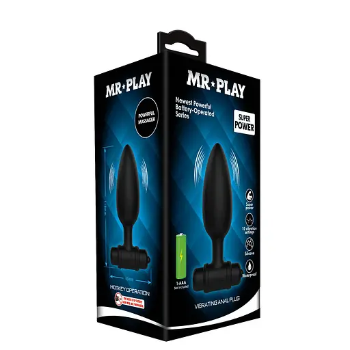 Аннальна пробка Mr. Play Vibrating Plug 11.8 см чорний - фото 8