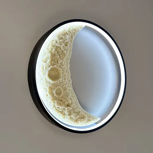 Настенно-потолочный светильник с имитацией полумесяца на 3 режима Ø 42 см Line F Арт. W138-420 BK - фото 3