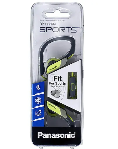Дротові спортивні навушники Panasonic RP-HS35MGC-Y вакуумні з мікрофоном (Жовті) - фото 2