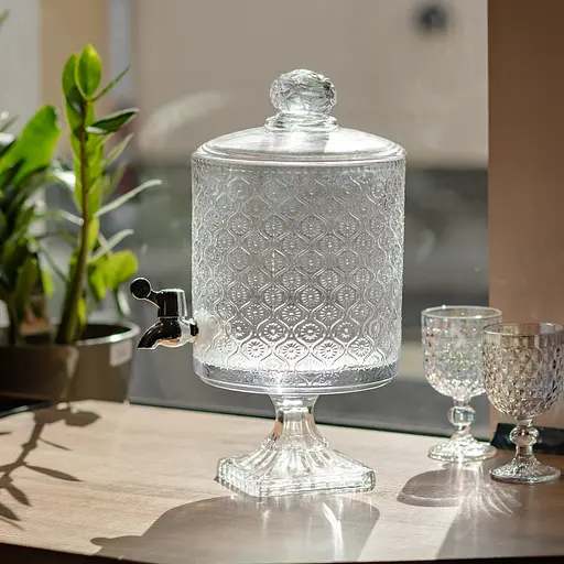 Лимонадниця Lace 4.5л з краном HP-19-287 лимонадник для напоїв диспенсер прозорий глек Yiwu HP-19-287 - фото 4