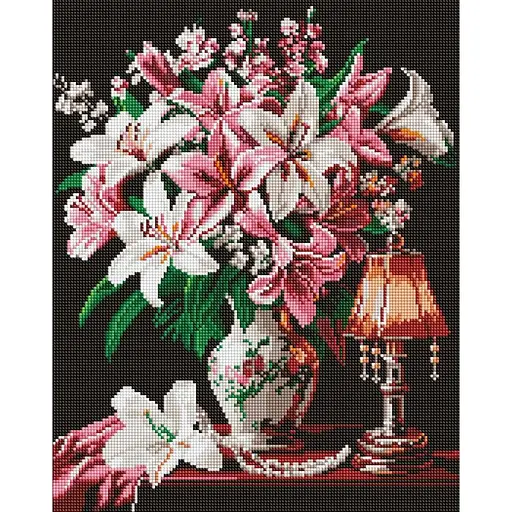 Алмазная мозаика Изящные лилии ©sophiia_illustrations Идейка AMO20026, 40х50 см - фото 1