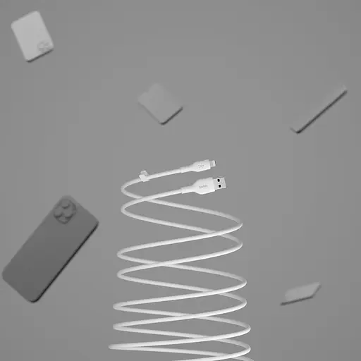 Belkin Кабель USB-A - Lightning силиконовый, с клипсой, 1м, белый - фото 7