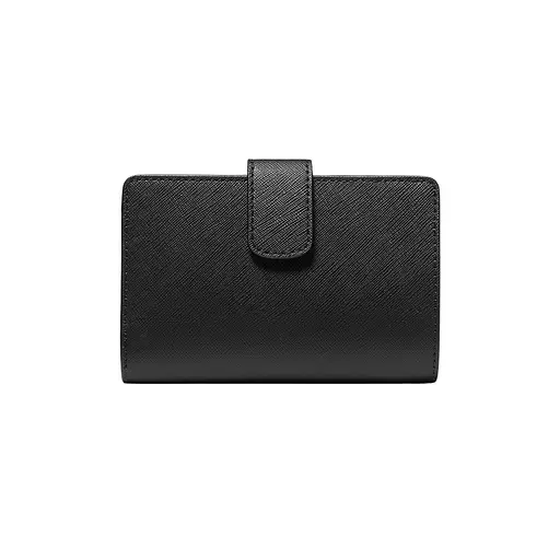 Жіночий шкіряний гаманець MICHAEL KORS (середній, чорний, золотистий логотип) - фото 3