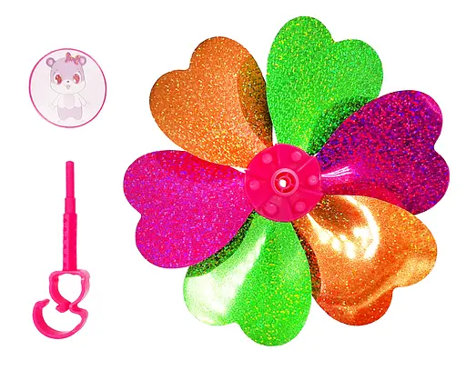 Вітрячок дитячий з кріпленням на кермо самоката / велосипеда рожевий (G00010451) - фото 2