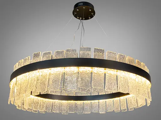 Підвісна люстра Diasha 817 чорна кришталева LED 190Вт - фото 2