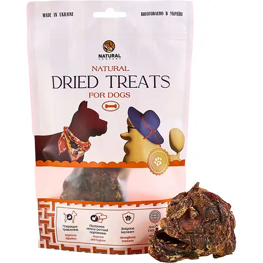Ласощі для собак Natural серце яловиче 100 г