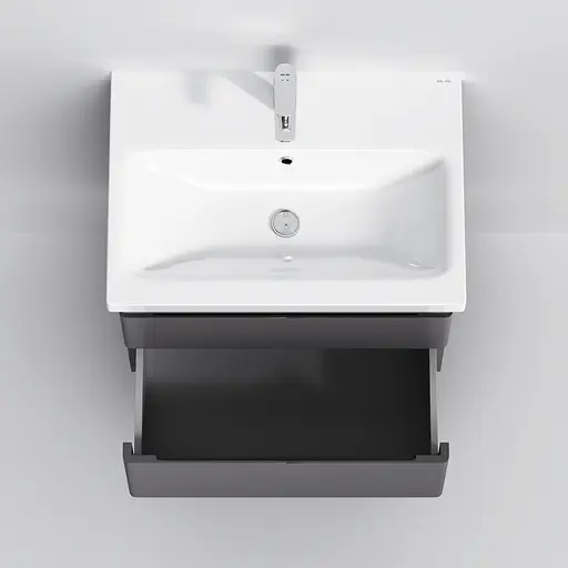 Тумба з умивальником AM.PM Hit підвісна 60 см графіт матовий M93A-FHX0602-WC0602GM38 Графіт - фото 8