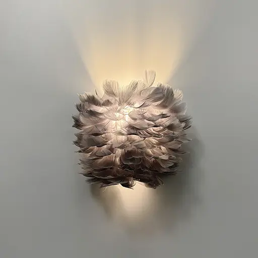 Настінний світильник із натурального сірого пірʼя Арт. WJU 83 GR (grey) Line F - фото 3