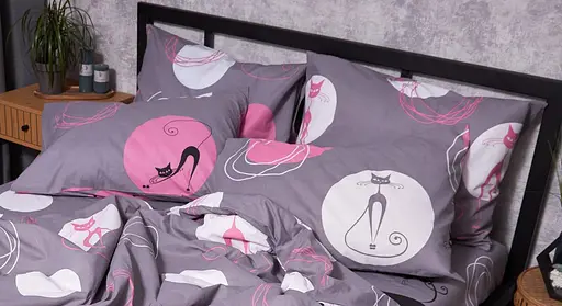 Набір наволочок Moon&Star Бязь Gold Люкс Mauve Cats 60х60 см 2 шт - фото 2