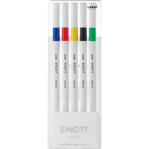 Набор лайнеров Uni Emott Fine Line Vivid Color 0.4 мм 5 цветов (PEM-SY/5C.01VC) - фото 1