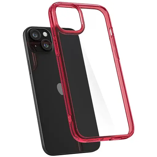 Протиударний прозорий чохол Spigen Ultra Hybrid  для iPhone 15 Red Crystal ACS06794