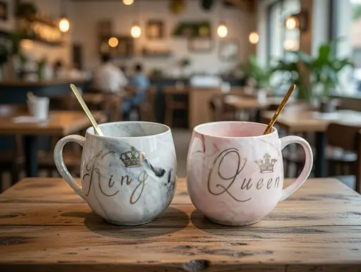 Набір чашок з ложками порцелянових у подарунковій упаковці 350 мл 2 шт (206) - фото 6